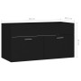 Black plywood vanity cabinet 90x38.5x46 cm by vidaXL, Bathroom furniture - Ref: Foro24-804666, Price: 33,20 €, Discount: %