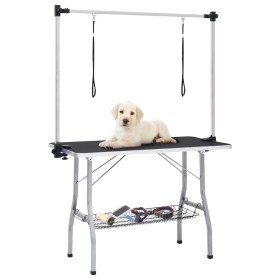 Adjustable grooming table for dogs with 2 loops and basket by vidaXL, Pet hygiene products - Ref: Foro24-171070, Price: 177,6...