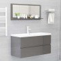 Espejo de baño madera contrachapada gris brillo 90x10,5x37 cm de vidaXL, Tocadores de baño - Ref: Foro24-804588, Precio: 30,2...