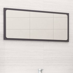 Glossy gray plywood bathroom mirror 80x1.5x37 cm by vidaXL, bathroom vanities - Ref: Foro24-804621, Price: 27,13 €, Discount: %