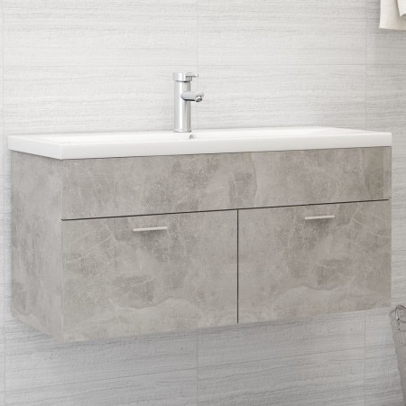 Armario para lavabo contrachapada gris hormigón 100x38,5x46 cm de vidaXL, Muebles de baño - Ref: Foro24-804678, Precio: 44,65...