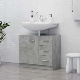 Armario para lavabo contrachapada gris hormigón 63x30x54 cm de vidaXL, Muebles de baño - Ref: Foro24-804188, Precio: 83,11 €,...