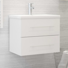 White engineered wood washbasin cabinet 60x38.5x48 cm by vidaXL, Bathroom furniture - Ref: Foro24-804692, Price: 63,89 €, Dis...