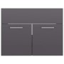 Armario para lavabo contrachapada gris brillo 60x38,5x46 cm de vidaXL, Muebles de baño - Ref: Foro24-804655, Precio: 39,97 €,...