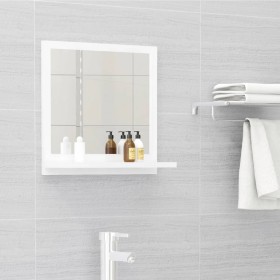 Glossy white plywood bathroom mirror 40x10.5x37 cm by vidaXL, bathroom vanities - Ref: Foro24-804559, Price: 26,99 €, Discoun...