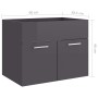 Armario para lavabo contrachapada gris brillo 60x38,5x46 cm de vidaXL, Muebles de baño - Ref: Foro24-804655, Precio: 39,97 €,...