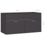 Armario para lavabo madera contrachapada gris 90x38,5x46 cm de vidaXL, Muebles de baño - Ref: Foro24-804667, Precio: 47,20 €,...