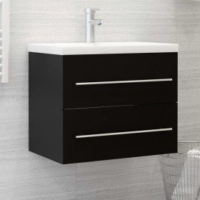 Black engineered wood washbasin cabinet 60x38.5x48 cm by vidaXL, Bathroom furniture - Ref: Foro24-804693, Price: 65,64 €, Dis...