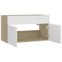 Armario para lavabo contrachapada blanco roble 80x38,5x46 cm de vidaXL, Muebles de baño - Ref: Foro24-804661, Precio: 31,21 €...