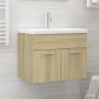 Armario para lavabo contrachapada color roble 60x38,5x46 cm de vidaXL, Muebles de baño - Ref: Foro24-804650, Precio: 37,44 €,...