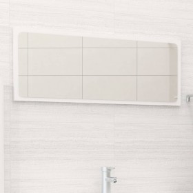 Glossy white plywood bathroom mirror 90x1.5x37 cm by vidaXL, bathroom vanities - Ref: Foro24-804627, Price: 33,11 €, Discount: %