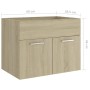 Armario para lavabo contrachapada color roble 60x38,5x46 cm de vidaXL, Muebles de baño - Ref: Foro24-804650, Precio: 37,44 €,...