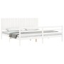 White solid wood bed frame with headboard 200x200 cm by vidaXL, Beds and slatted bases - Ref: Foro24-3194787, Price: 187,82 €...