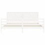 White solid wood bed frame with headboard 200x200 cm by vidaXL, Beds and slatted bases - Ref: Foro24-3194787, Price: 187,82 €...