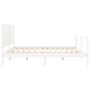 White solid wood bed frame with headboard 200x200 cm by vidaXL, Beds and slatted bases - Ref: Foro24-3194787, Price: 187,82 €...