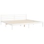 White solid wood bed frame with headboard 200x200 cm by vidaXL, Beds and slatted bases - Ref: Foro24-3194787, Price: 187,82 €...