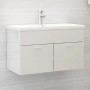 Armario para lavabo contrachapada blanco brillo 80x38,5x46 cm de vidaXL, Muebles de baño - Ref: Foro24-804662, Precio: 46,31 ...