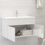 Armario para lavabo contrachapada blanco brillo 80x38,5x46 cm de vidaXL, Muebles de baño - Ref: Foro24-804662, Precio: 46,31 ...