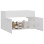 Armario para lavabo contrachapada blanco brillo 80x38,5x46 cm de vidaXL, Muebles de baño - Ref: Foro24-804662, Precio: 46,31 ...