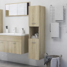 Armario de baño madera contrachapada roble Sonoma 30x30x130 cm de vidaXL, Muebles de baño - Ref: Foro24-805000, Precio: 116,4...