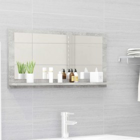 Concrete gray plywood bathroom mirror 80x10.5x37 cm by vidaXL, bathroom vanities - Ref: Foro24-804575, Price: 26,92 €, Discou...