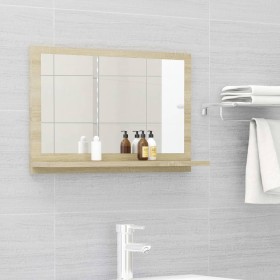 Oak-colored plywood bathroom mirror 60x10.5x37 cm by vidaXL, bathroom vanities - Ref: Foro24-804565, Price: 39,45 €, Discount: %