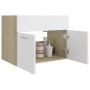 Armario para lavabo contrachapada blanco roble 60x38,5x46 cm de vidaXL, Muebles de baño - Ref: Foro24-804652, Precio: 40,27 €...