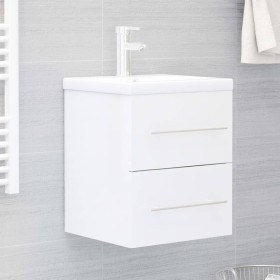 Glossy white engineered wood washbasin cabinet 41x38.5x48 cm by vidaXL, Bathroom furniture - Ref: Foro24-804689, Price: 47,80...