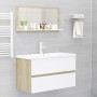 Bathroom mirror in white oak plywood 80x10.5x37 cm by vidaXL, bathroom vanities - Ref: Foro24-804576, Price: 30,36 €, Discoun...