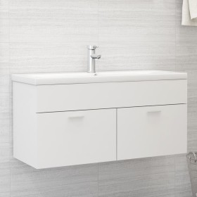 Armario para lavabo madera contrachapada blanco 100x38,5x46 cm de vidaXL, Muebles de baño - Ref: Foro24-804674, Precio: 36,42...