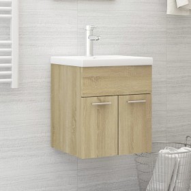 Armario para lavabo contrachapada color roble 41x38,5x46 cm de vidaXL, Muebles de baño - Ref: Foro24-804641, Precio: 27,99 €,...