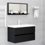 Espejo de baño madera contrachapada negro 80x10,5x37 cm de vidaXL, Tocadores de baño - Ref: Foro24-804572, Precio: 31,05 €, D...