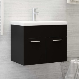 Armario para lavabo madera contrachapada negro 60x38,5x46 cm de vidaXL, Muebles de baño - Ref: Foro24-804648, Precio: 40,70 €...