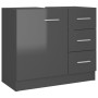 Glossy gray plywood sink cabinet 63x30x54 cm by vidaXL, Bathroom furniture - Ref: Foro24-804192, Price: 127,28 €, Discount: %