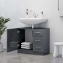 Glossy gray plywood sink cabinet 63x30x54 cm by vidaXL, Bathroom furniture - Ref: Foro24-804192, Price: 127,28 €, Discount: %