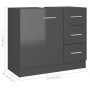 Glossy gray plywood sink cabinet 63x30x54 cm by vidaXL, Bathroom furniture - Ref: Foro24-804192, Price: 127,28 €, Discount: %