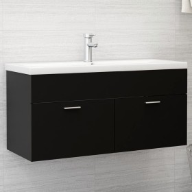 Armario para lavabo madera contrachapada negro 100x38,5x46 cm de vidaXL, Muebles de baño - Ref: Foro24-804675, Precio: 46,69 ...