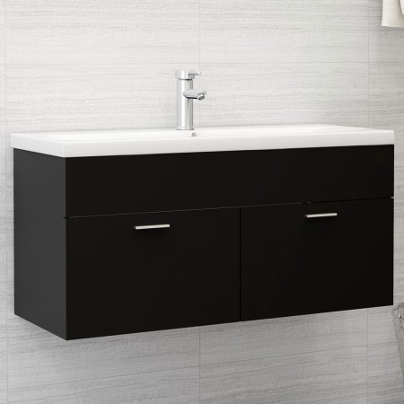 Black plywood sink cabinet 100x38.5x46 cm by vidaXL, Bathroom furniture - Ref: Foro24-804675, Price: 46,69 €, Discount: %