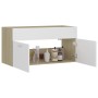 Armario para lavabo contrachapada blanco roble 90x38,5x46 cm de vidaXL, Muebles de baño - Ref: Foro24-804670, Precio: 37,23 €...