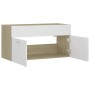 Armario para lavabo contrachapada blanco roble 90x38,5x46 cm de vidaXL, Muebles de baño - Ref: Foro24-804670, Precio: 37,23 €...