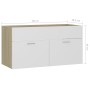 Armario para lavabo contrachapada blanco roble 90x38,5x46 cm de vidaXL, Muebles de baño - Ref: Foro24-804670, Precio: 37,23 €...