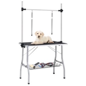 Adjustable Dog Grooming Table with 2 Ties and Basket by vidaXL, Pet hygiene products - Ref: Foro24-171069, Price: 153,43 €, D...