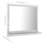 Concrete gray plywood bathroom mirror 40x10.5x37 cm by vidaXL, bathroom vanities - Ref: Foro24-804557, Price: 26,39 €, Discou...