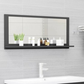 Gray plywood bathroom mirror 90 x 10.5 x 37 cm by vidaXL, bathroom vanities - Ref: Foro24-804582, Price: 28,99 €, Discount: %