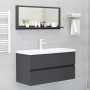 Espejo de baño madera contrachapada gris 90 x 10,5 x 37 cm de vidaXL, Tocadores de baño - Ref: Foro24-804582, Precio: 28,37 €...