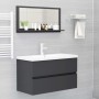 Espejo de baño madera contrachapada gris 80x10,5x37 cm de vidaXL, Tocadores de baño - Ref: Foro24-804573, Precio: 29,73 €, De...