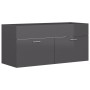 Glossy gray plywood sink cabinet 100x38.5x46 cm by vidaXL, Bathroom furniture - Ref: Foro24-804682, Price: 35,05 €, Discount: %