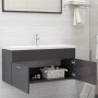 Glossy gray plywood sink cabinet 100x38.5x46 cm by vidaXL, Bathroom furniture - Ref: Foro24-804682, Price: 35,05 €, Discount: %