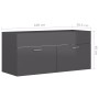 Glossy gray plywood sink cabinet 100x38.5x46 cm by vidaXL, Bathroom furniture - Ref: Foro24-804682, Price: 35,05 €, Discount: %