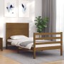 Honey brown solid wood bed frame with headboard 90x200cm by vidaXL, Beds and slatted bases - Ref: Foro24-3194624, Price: 129,...